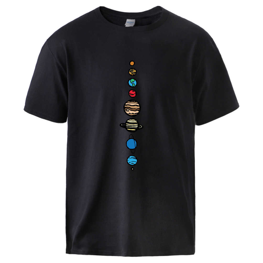 

Solar System Planets Colour T-shirt Man Causal Short Sleeve Tops Tshirt 2020 Hot Sell Man Brand Cotton T shirts Male Workout Top X0621, White 6