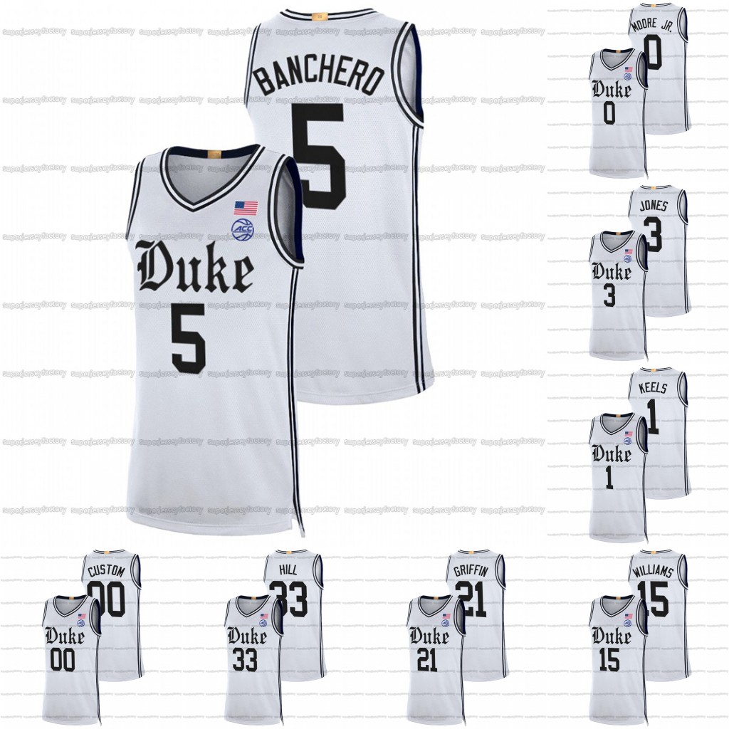 

5 Paolo Banchero Duke Blue Devils 2021-22 College Basketball NCAA Jersey Stitched Custom Grant Hill Tre Jones Jayson Tatum Shane Battier Cam Reddish Cassius Stanley, New white mens s-xxxl