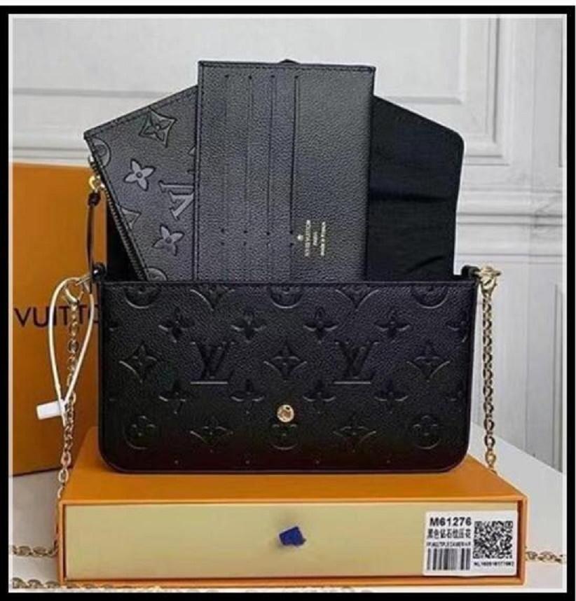 

3 pcs/set Designers Women Bags Luxurys Handbags High quality Messenger Chain Strap Cross Body Ladies Flap Purse Clutch TotesLVLouisVitton Vutton, Red