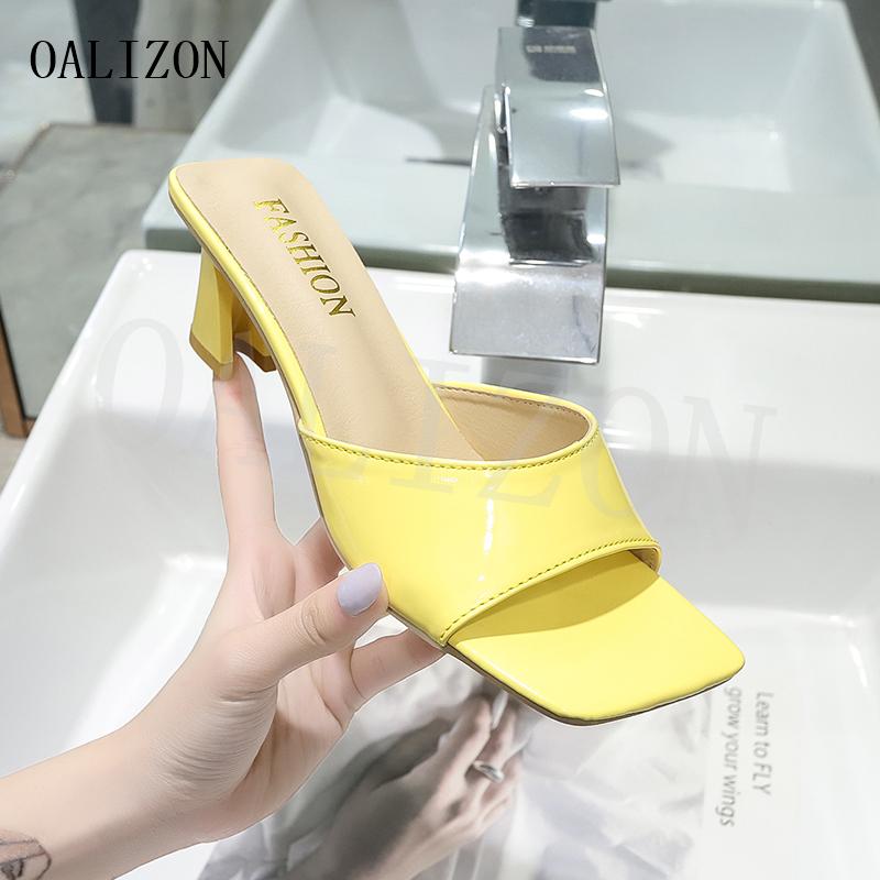 

Women Sandals Style Thick Heels Fashion Summer Square Toe Women Shoes 2021 New Leather PU Chaussure Femme Zapatos Mujer, Black