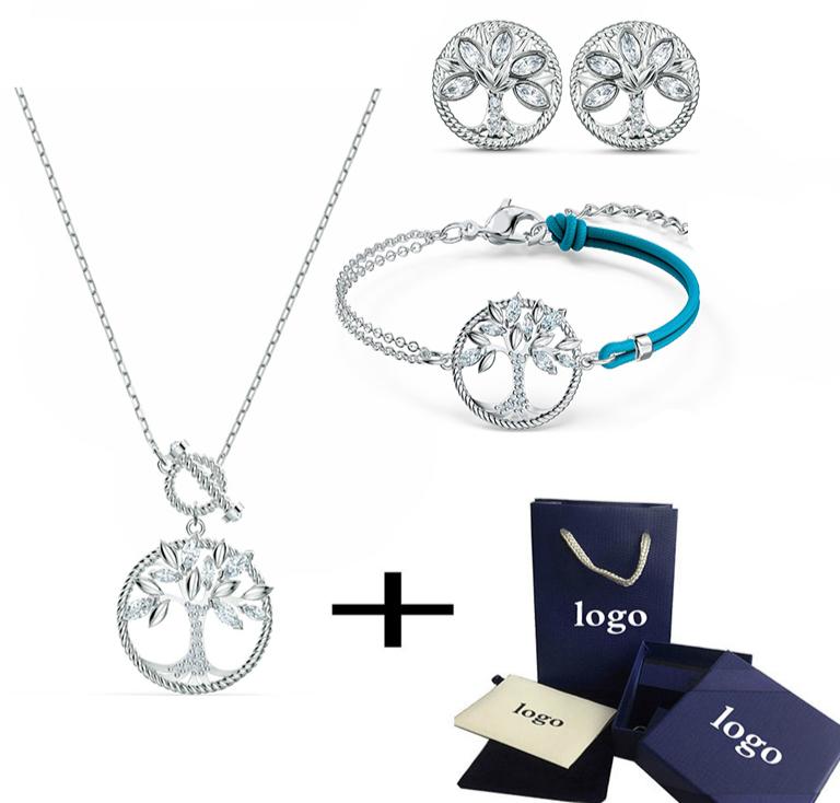 

Earrings & Necklace 2021 Symbolic Tree Gift For Anniversary, Graduation And Other Important Stages Of Life, Silver
