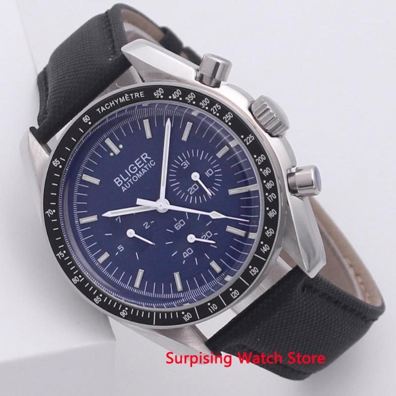 

Wristwatches 40mm Men's Watch Leather Strap Date & Week Function Luminous Waterproof Automatic Mechanical Sport Wristwatch Men, No6