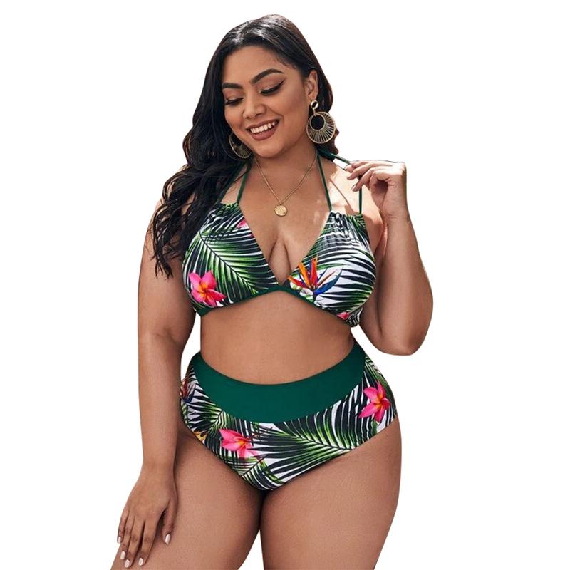 

Women's Swimwear Bikini 2021 Plus Size 2 Pieces Set Luxury Two Piece Designer Swimsuit Bathing Suit Sexy 4xl Swimming For Women, Green