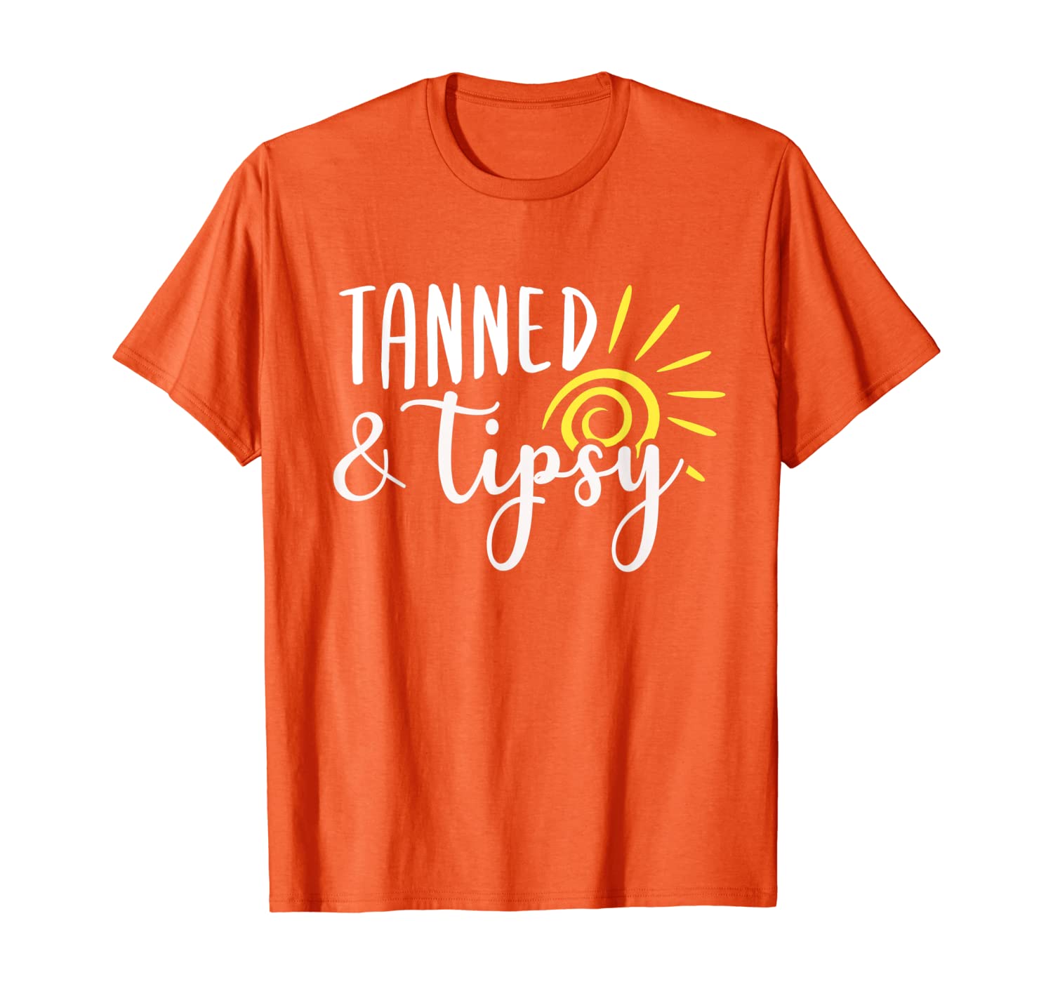 

Tanned and Tipsy Summer Drinking Party Beach Gift T-Shirt, White;black