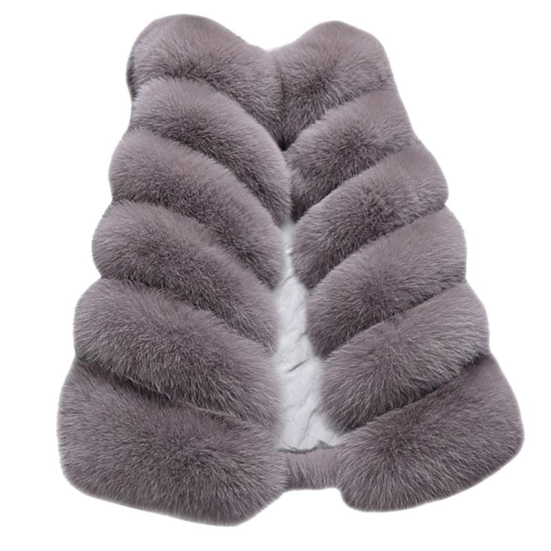 

Women's Fur & Faux Coat Womens Ladies Sleeveless Color Waistcoat Solid Loose Vest Warm Overcoat Jacket Outerwear Winter 19Oct28, Black