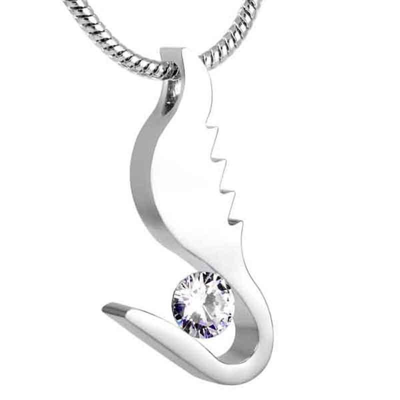 

Pendant Necklaces Cremation Jewelry For Pet/Animal Ashes My Fur Angel -Stainless Steel Tail Shape Memorial Urn Keepsake, Silver