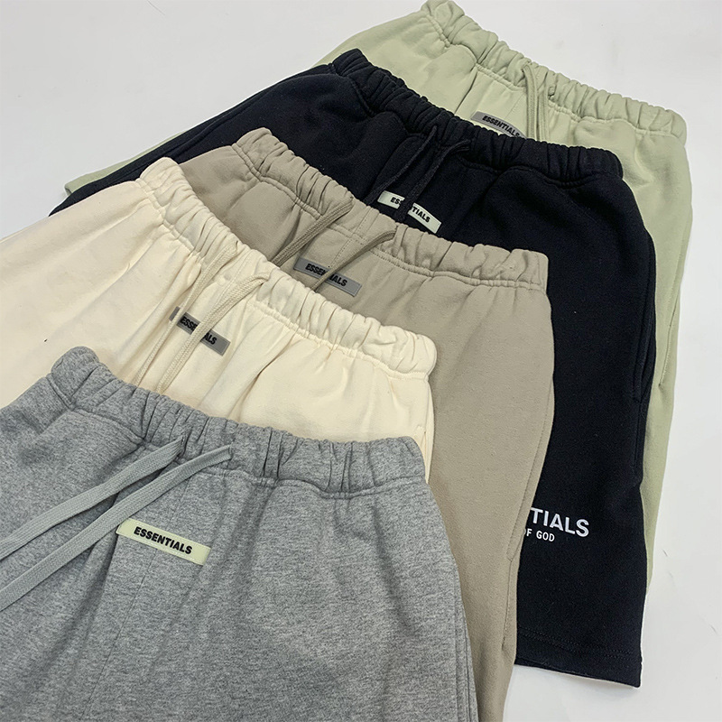 

Essentials Men's Shorts Fog 100% Felpe Kanye West M8 Oversize Pantaloncini Con Cappuccio in Cotone Hiphop, Matcha green