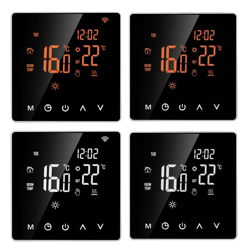 Thermostat 16A Wi-fi/No Wifi Orange/White Slim Thermostat Digital Temperature Controller App Control Lcd Touch-image-692854945