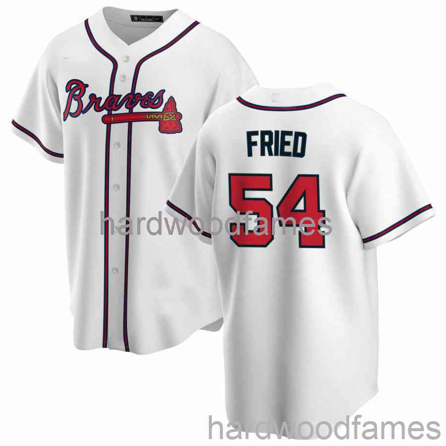 

Custom Max Fried #54 White Jersey Stitched Men Women Youth Kid Baseball Jersey -6XL