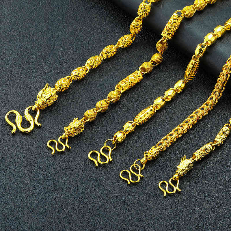 Collier en or vietnamien Imitation Dragon Lantern Pole Dominateur pour hommes