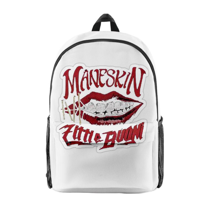 

Backpack Women Maneskin Oxford Waterproof 3D Printed Multi Zipper Pack Casual Boy Girls Student School Bag Schoolbag, As shown