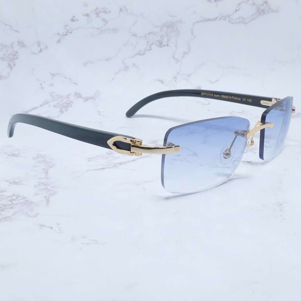 

75% Off Outlet Store Online Buffalo Horn Sunglass Rimls Square Luxury Digner White Black Buffs Sun Glass Trendy Eyewear gafas sol hombreQUP9