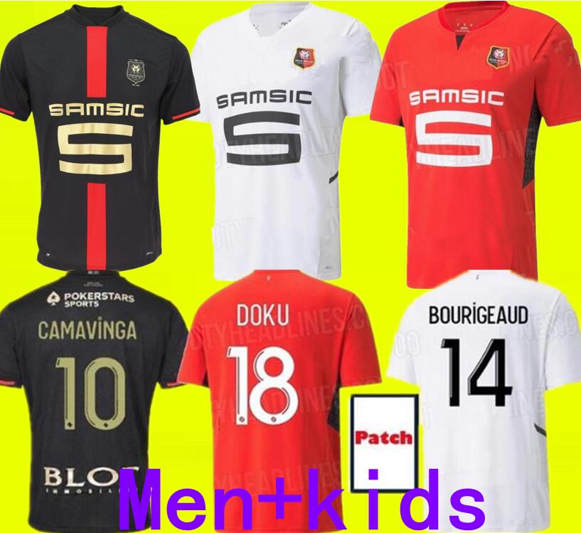 

Men kids 21 22 Rennes soccer jersey 2021 2022 Raphinha CAMAVINGA Terrier Stade Rennais FC 120th Anniversary football shirts maillots de foot, 21/22 away