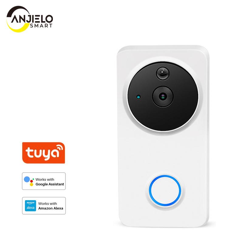 

Anjielosmart Tuya WiFi Smart Video Doorbell Work With Google Home Voice Control Door Peephole Camera Intercom Doorbells