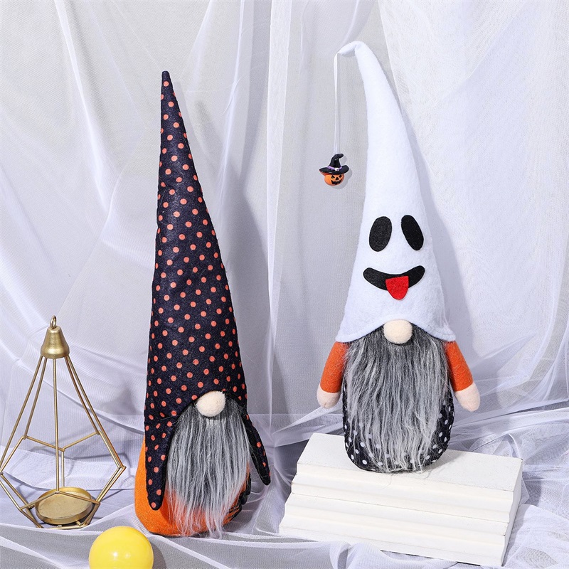 

Wholesale Halloween Gnomes Plush Decor Ghost Pumpkin Tomte Handmade Craft Swedish Hat Gnome Scandinavian Ornament 875 B3