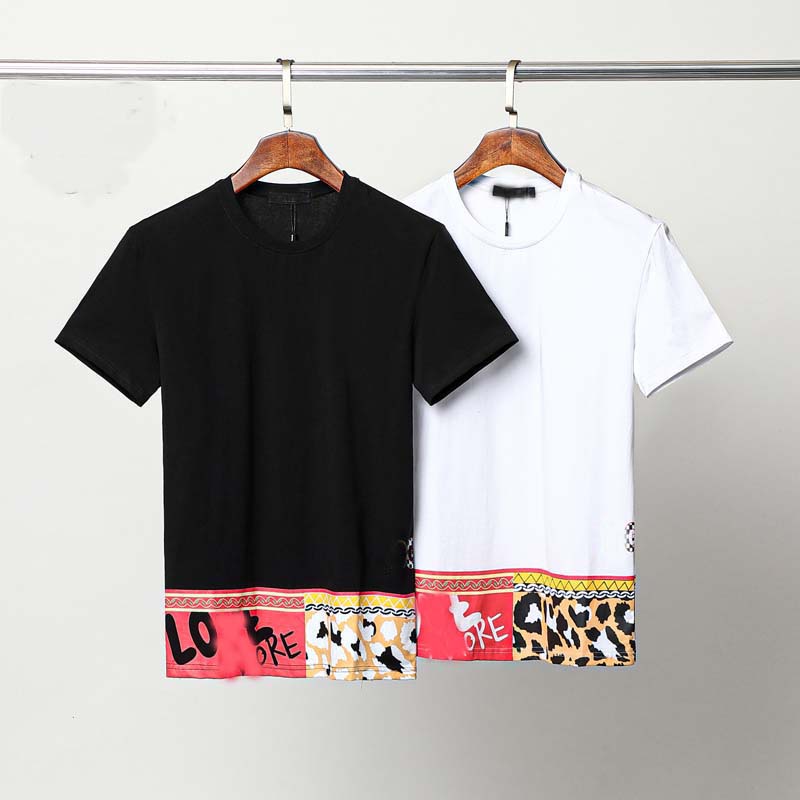 

2021ssFashion Mens Pattern Print T Shirts Black Fashion Men Women High Quality Short Sleeve Tees V8, White