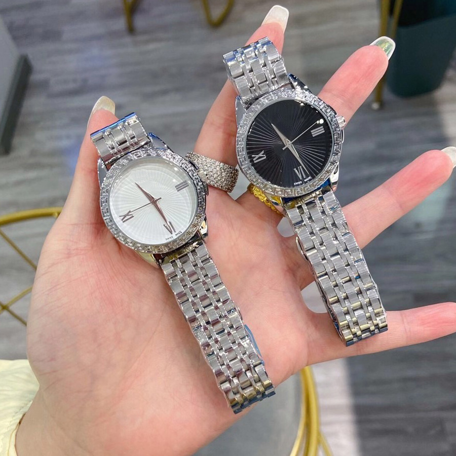 

Fashion Brand Watches Women Girl Style Steel Metal Band Beautiful Wrist Watch VE36, Rose gold white