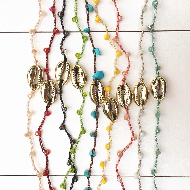 

Chokers Beach Short Crystal Necklace With Shell Women Fashion Accessories Bohemian Birthday Gift 2021 Summer