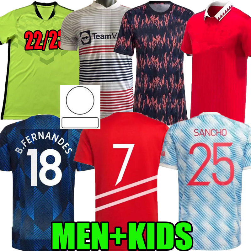 

Fans Player version MANCHESTER POGBA SANCHO Soccer Jerseys FERNANDES LINGARD RASHFORD 2022 2023 UNITED l MAN 21 22 23 VARANE SHAW UTD football shirts MEN KIDS KIT