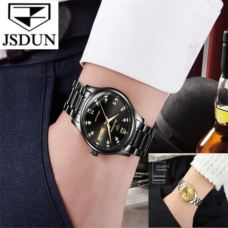 

Wristwatches JSDUN Fashion Couple Watch Waterproof Automatic Mechanical Imported Movement Tungsten Steel For Men Women Lover Gift, Men-6