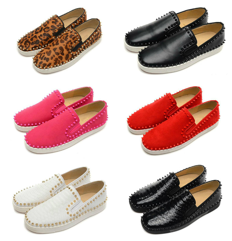 

Luxurys Designers Men Shoes Women Sneakers With Box Low Cut Rockstud Red Bottoms Spiked Top Quality Casual Shoe Rubber Sole Platform Outdoor Trainers, Black