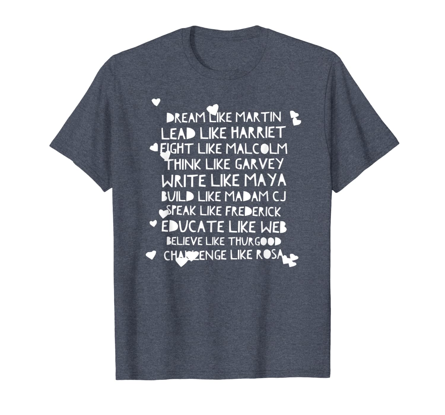 

dream like martin lead like harriet t-shirt, White;black