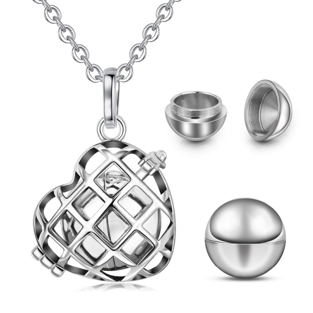 

Stainless steel Heart Shaped Hollow Pendant funeral cremation casket necklace Necklaces