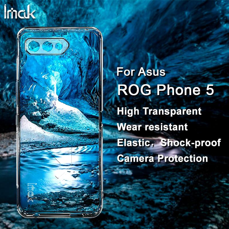 

Cell Phone Pouches For Rog 5 TPU Shell Bag IMAK Transparent Soft Case Back Cover