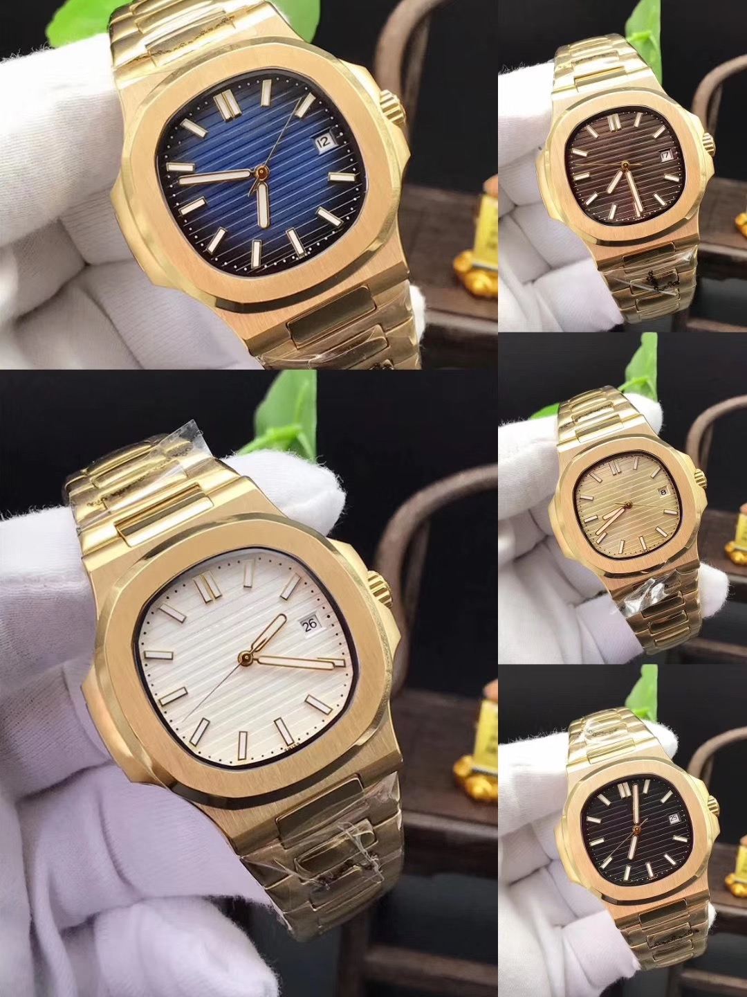 Fashion Dress Watch for Man Mechanical Automatic Movement Stainless Steel Band 40mm Male Wristwatch Transparent Glass Back 011-image-716036317