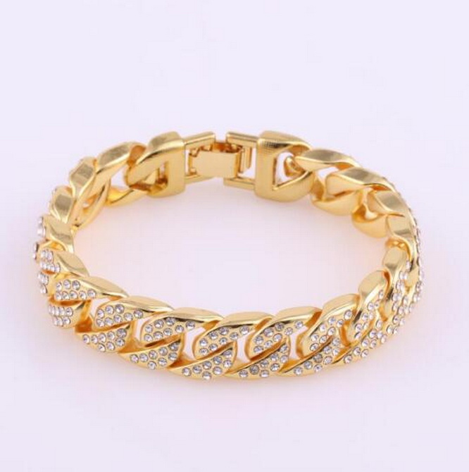 

Europe United States big selling 14K gold men's water diamond bracelet