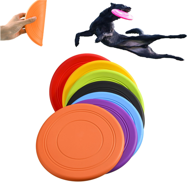 

Dogs Toys Soft Flying Flexible Disc Tooth Resistant Outdoor Large Dog Puppy Pets Training Fetch Silicone Toy