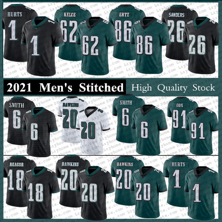 

6 DeVonta Smith 1 Jalen Hurts Reagor 20 Brian Dawkins Football Jerseys 26 Miles Sanders 62 Jason Kelce 2 Darius Slay JR Fletcher Cox Zach Ertz Brandon Graham Joe Flacco, Men-white (lzyhome)