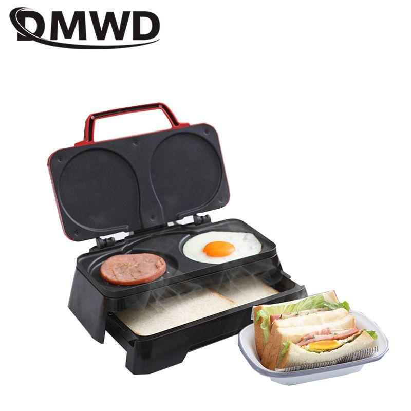 

3 In 1 Multifunction Breakfast Maker 220V Egg Sandwich Hamburger Dog Ham Sausage Bread Toaster Non-stick Bakeware Electric Skillets
