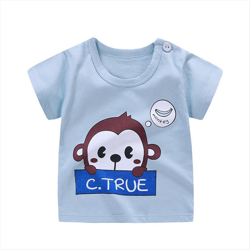 

zwy1045 fashion children short sleeve t shirt cartoon pattern lovely stylish boys girl shirts good quality clothes, Blue