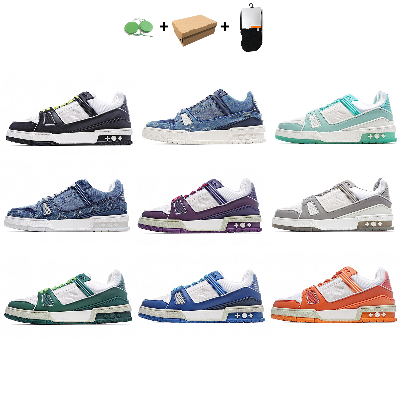 

Authentic trainers Designers Shoes for Men Women sneaker white green orange black blue casual sports footwear outdoor fashion basketball, Accessories