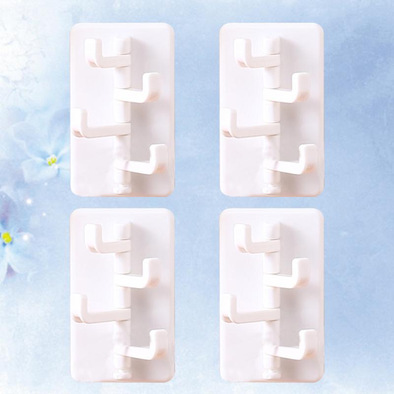 

Pcs Multifunction Rotating Four Claw Hooks Hanging Rack Self-adhesive Closet Organizer Wall Mounted Hook For Home Tie Scarves & Rails