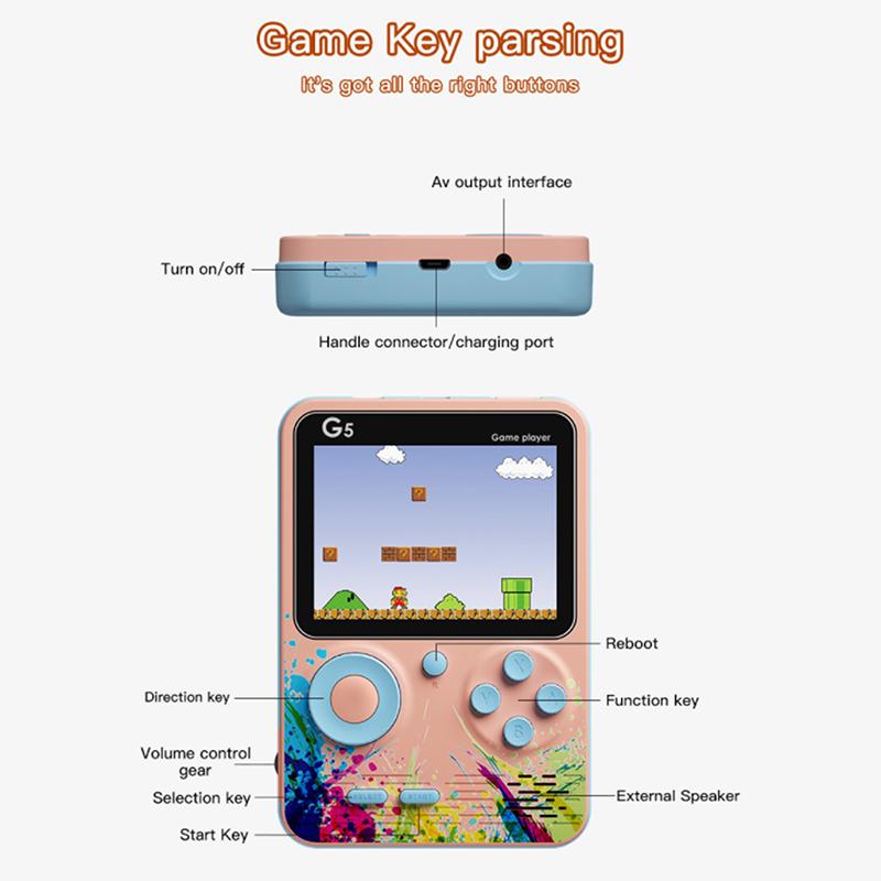 

Portable Game Players Video Consoles 500 Retro Games In 1 AV Out Two Player Gamepads Rechargeable Battery For Kids Gift