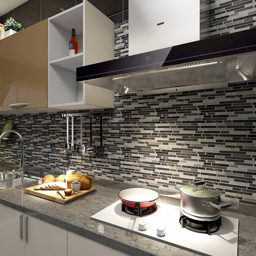 Art3d 30x30cm 3D Wall Stickers Self-adhesive Peel and Stick Backsplash Tile for Kitchen Bathroom , Wallpapers(10-Piece)-image-722166439