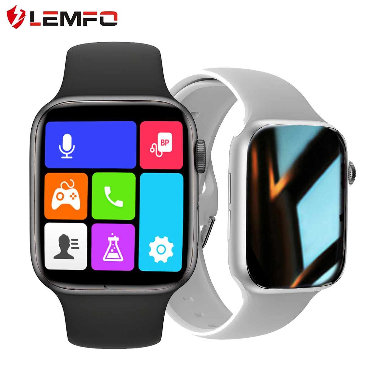 

LEMFO W58 Smartwatch Men Women Smart Watch 2021 Full Touch Bluetooth Call Music Play Recorder Better Than W37 HW16 HW22 DT100g, White