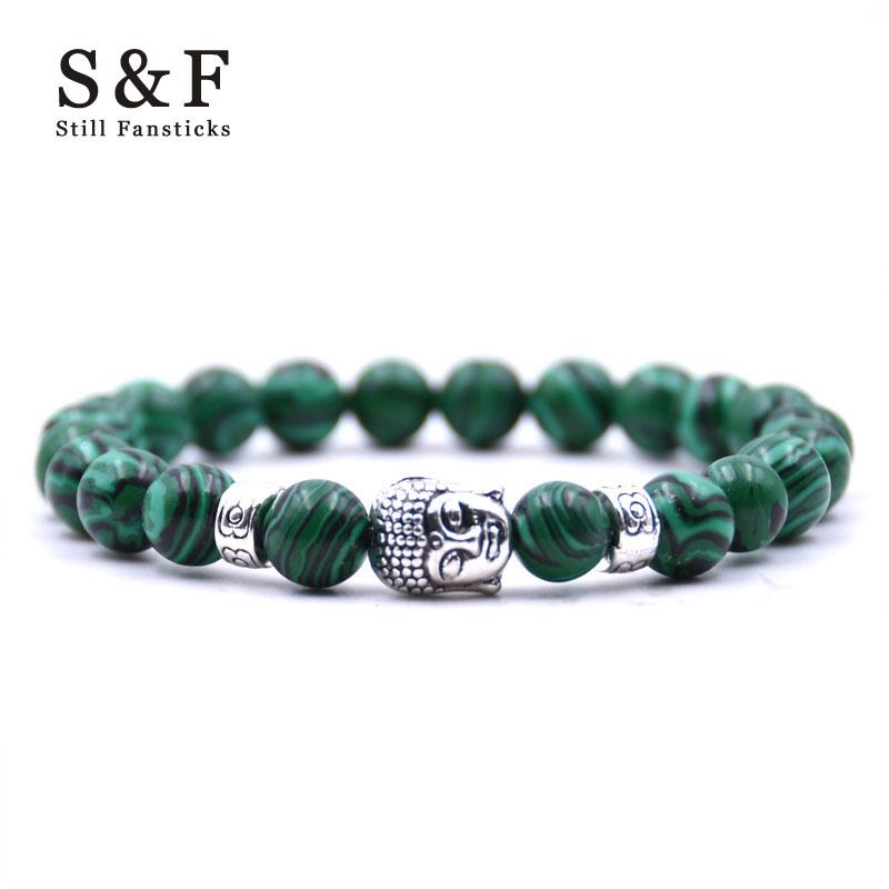 

Beaded, Strands Malachite Buddha Bracelet Bead Bracelets For Women Jewelry Men Pulseras Mujer Moda 2021 Pulseira Masculina Feminina Bileklik, Black