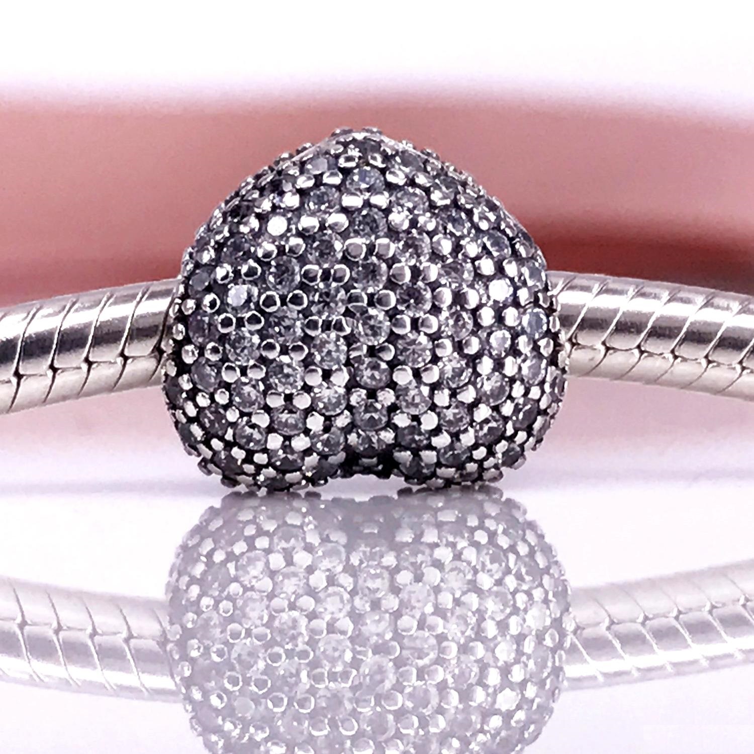 

Factory wholesale European Style Loose Beads Real 925 Sterling Silver beads Pavé Open My Heart, Clear CZ Clasp&Clips Charms Fit DIY Bracelet 791427CZ