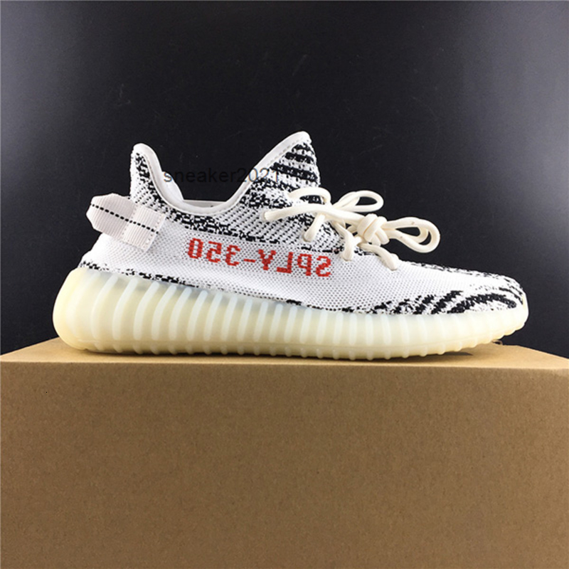 

Kanye V2 Zebra Mens Womens Running Shoes White Fashion Sneakers, #1