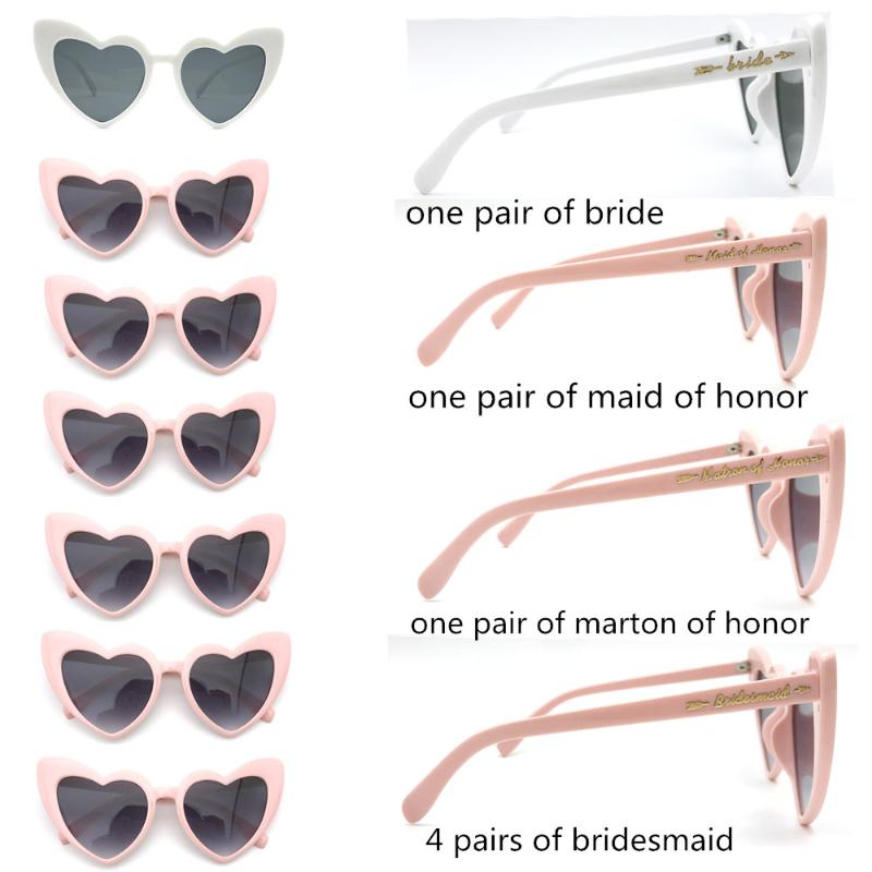 

Party Favor 11 Pairs/lot Wedding Retro Heart Sunglasses For Day Bachelorette Bridesmaid Gift Marton Of Honor