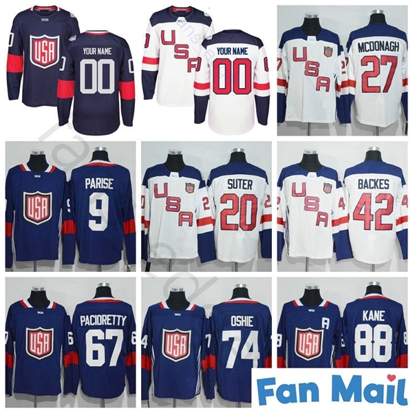 

Team USA 20 Ryan Suter 27 Ryan McDonagh 30 Ben Bishop 32 Jonathan Quick 67 Max Pacioretty 88 Patrick Kane 2016 World Cup Hockey Jerseys, Black;red