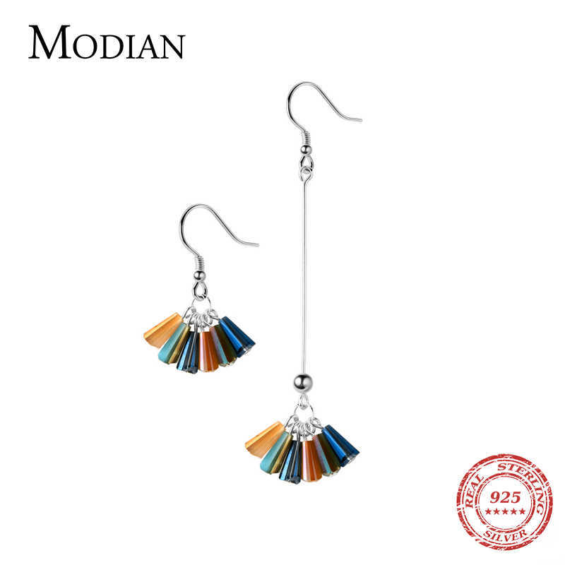 

Elegant Tassel Multicolor Sparkling Drop Earrings Trendy 925 Sterling Silver Luxury Dangle Earring For Women Jewelry Gift 210707