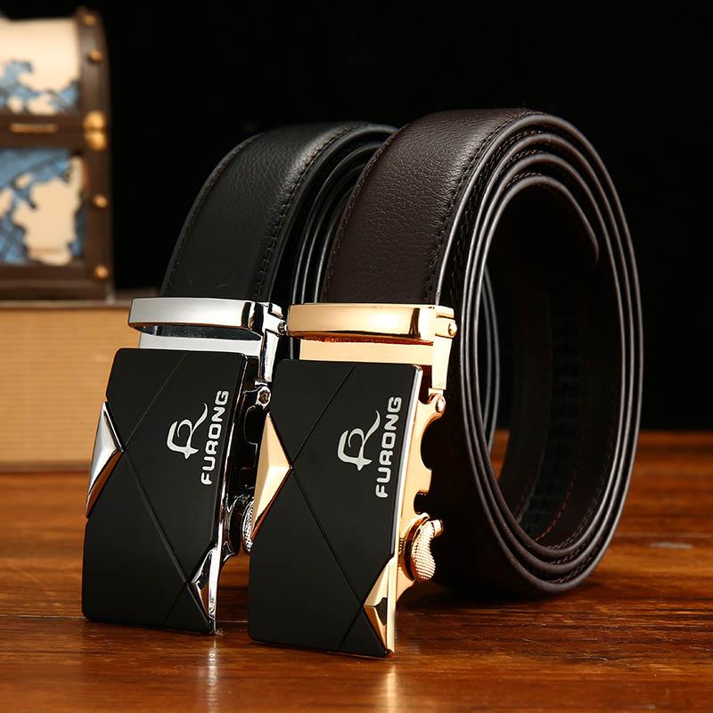 

Large Size Men's Leather Belt Long Automatic Buckle Waist Fat Strong Huge Belts, Black;brown