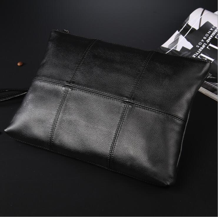 

Factory wholesale men bag fashion leather stitching man handbag comfortable soft sheepskin splicing wallet high-volume business brand hand caught, Cowhide small(boutique box)