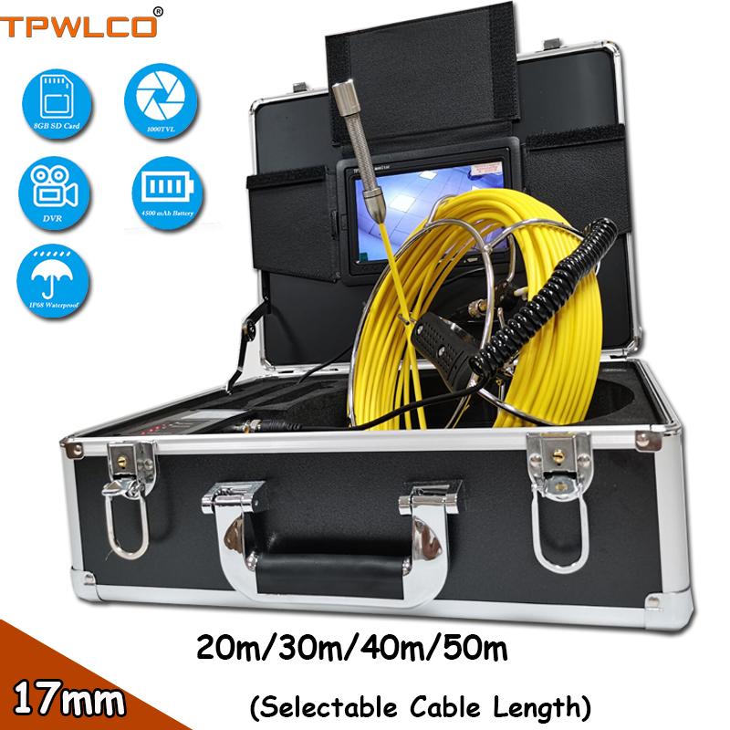 

7inch Monitor Underwater Well Inspection Camera System DVR Function With 8GB SD Card 17mm Push Head 20-50m Cable IP Cameras