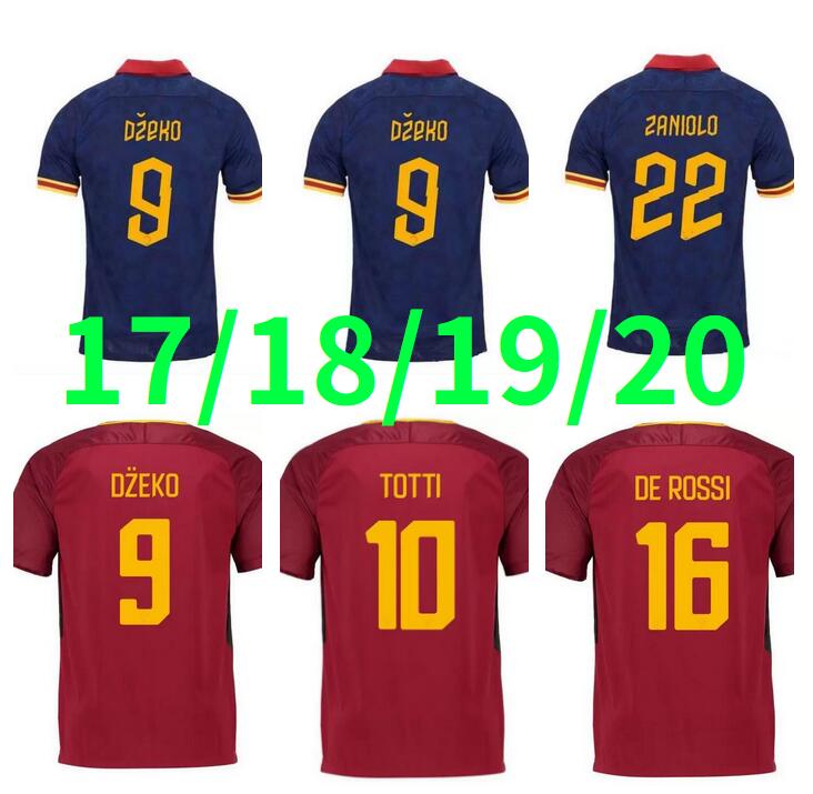 

2019 third Blue DZEKO PEROTTI PASTORE ZANIOLO soccer jerseys 17 18 19 20 TOTTI DE ROSSI football shirt set 2020 uniform