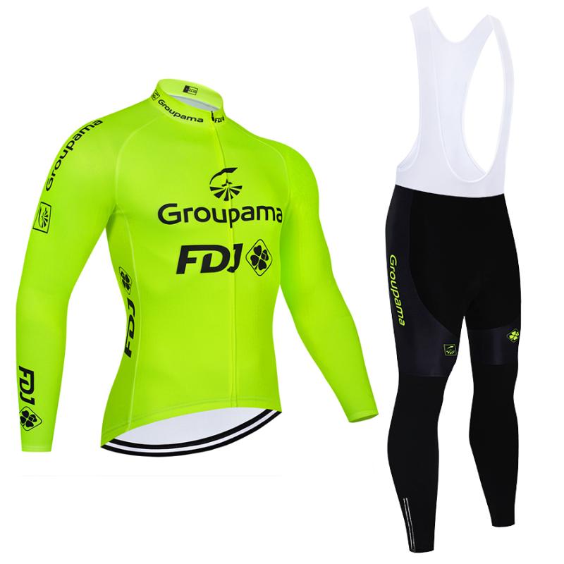 

Racing Sets Yellow FDJ CYCLING Team Jersey Bike Maillot Sportswear Ropa Ciclismo MEN Thermal Fleece 20D BICYCLING Pants, Black;blue